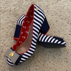 ModCloth / Babycham nautical style heels- New